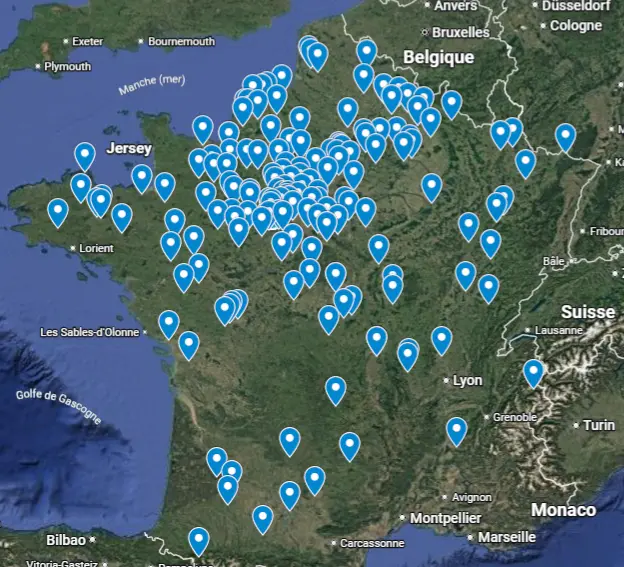 Carte des livraisons Agri Distri — France et Belgique